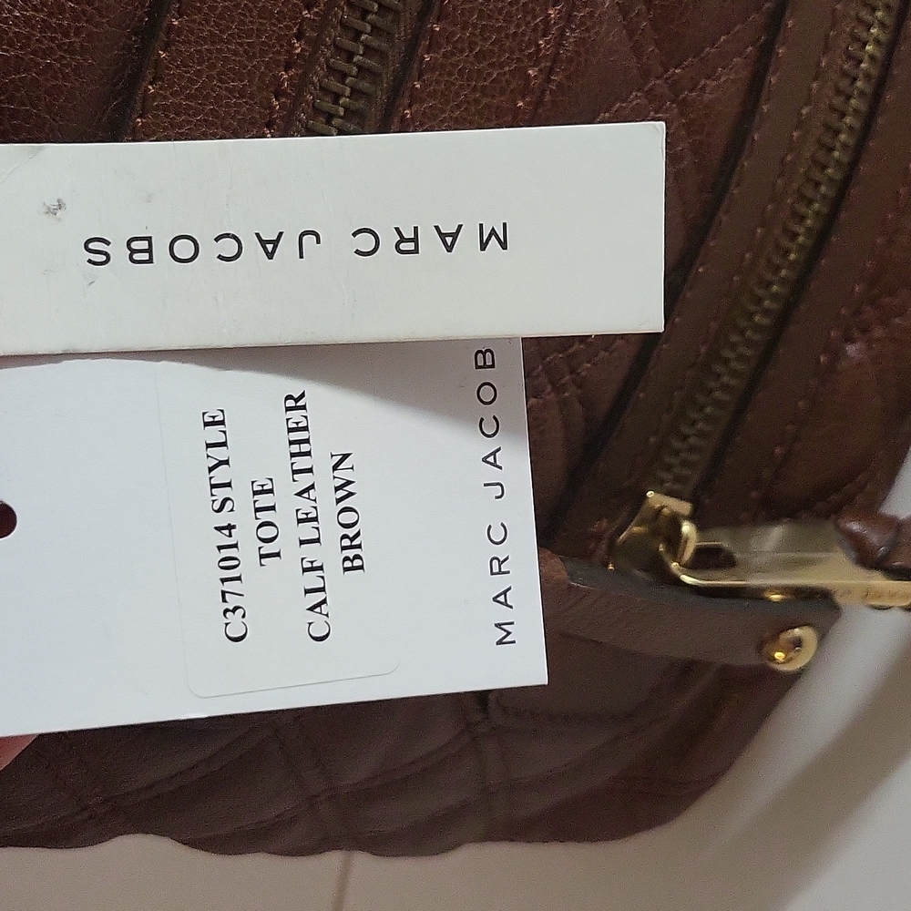 Marc Jacobs Brown Leather Quilte Classic Leather Zippers Tote Bag - Picture 5 of 14